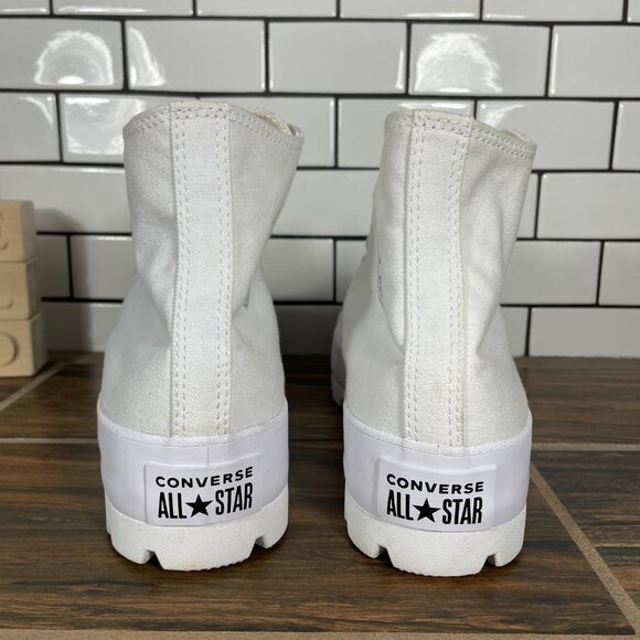 Converse Chuck Taylor All Star Lugged Hi Shoes Womens 11 White Platform Sneakers - Picture 5 of 13